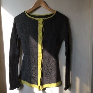 Hand Knit Alpaca Cardigan, Sz. S.